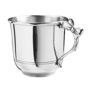 Baby Girl Gift Ideas | Personalized Pewter Baby Cup with Bow Handle
