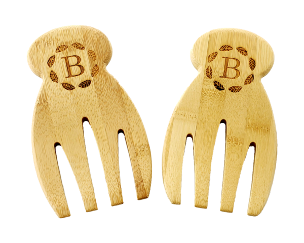 Personalized Salad Servers - Wooden Salad Tongs