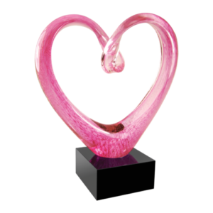 Pink Glass Heart Award