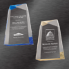 Custom Acrylic Awards | Facet Wedge Acrylic Award, Blue or Gold