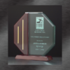 Awards and Recognition | Jade Octagon Acrylic Award with Rosewood Accent
