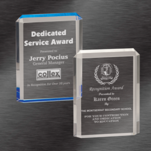 Personalized Awards | Premier Acrylic Awards, Blue or Clear