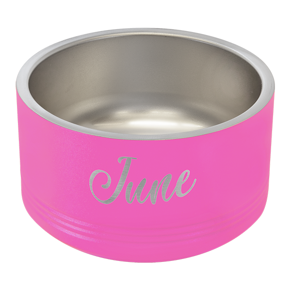 Pink Dog Bowl Personalized