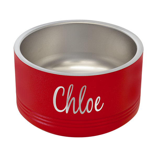Red Dog Bowl Personalized