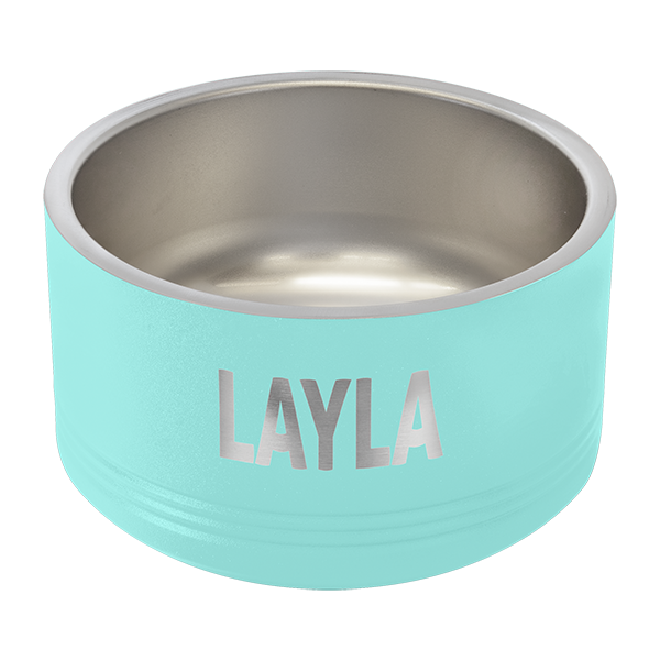 Teal Dog Bowl Personalized